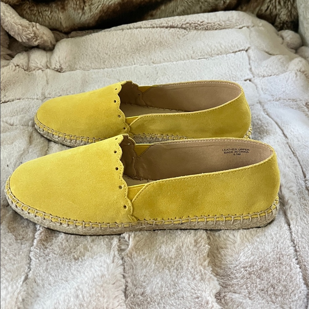 Talbots Izzy Scallop Marigold Suede Espadrilles New - 8.5 - Picture 4 of 11